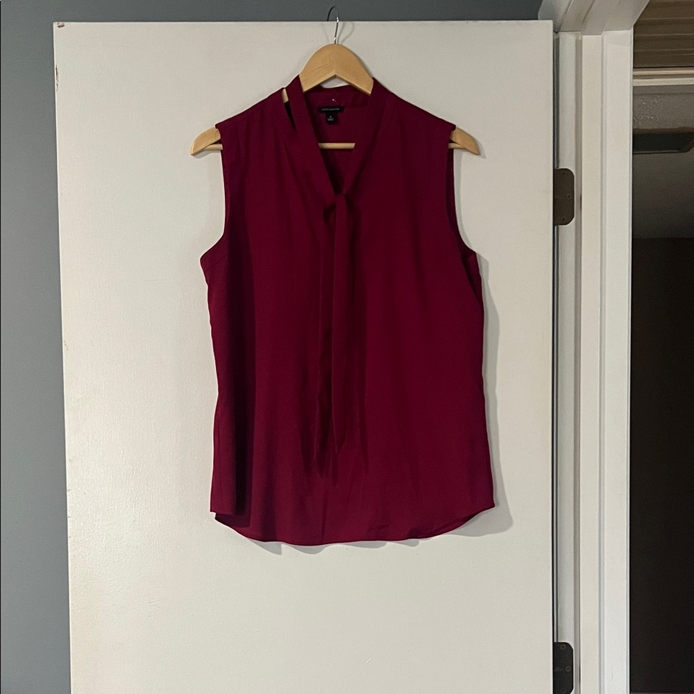 Ann Taylor Rich Red Sleeveless Blouse